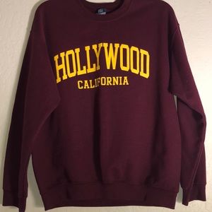 Hollywood California Crew Neck Maroon